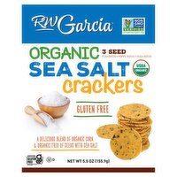 RW Garcia Organic 3 Seed Sea Salt Crackers, 5.5 oz