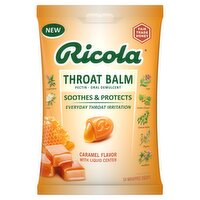 Ricola Caramel Flavor with Liquid Center Throat Balm Drops, 34 count, 34 Each