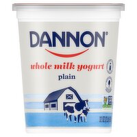 Dannon Plain Whole Milk Yogurt, 32 oz, 32 Ounce