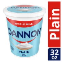 Dannon Plain Whole Milk Yogurt, 32 oz