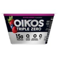 Oikos Triple Zero Triple Mixed Berry Flavored Nonfat Yogurt, 5.3 oz