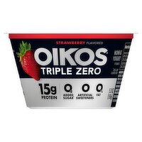 Oikos Triple Zero Strawberry Flavored Nonfat Yogurt, 5.3 oz, 5.3 Ounce