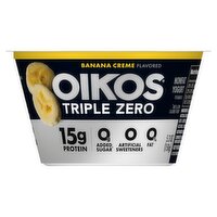 Oikos Triple Zero Banana Creme Flavored Nonfat Yogurt, 5.3 oz, 5.3 Ounce