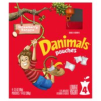 Danimals Strawberry Banana Low Fat Yogurt, 3.5 oz, 4 count, 14 Ounce