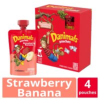 Danimals Strawberry Banana Lowfat Yogurt, 3.5 oz, 4 count