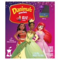 Danimals Disney Princess Mixed Berry Flavor Lowfat Yogurt, 3.5 oz, 4 count, 14 Ounce