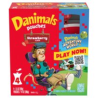 Danimals Strawberry Flavor Lowfat Yogurt, 3.5 oz, 4 count