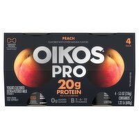Oikos Pro Peach Flavored Yogurt-Cultured Ultra-Filtered Milk, 5.3 oz, 4 Count