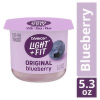 Dannon Light + Fit Original Blueberry Fat Free Yogurt, 5.3 oz