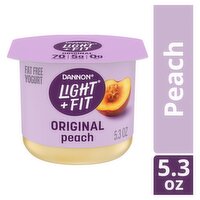 Dannon Light + Fit Original Peach Fat Free Yogurt, 5.3 oz