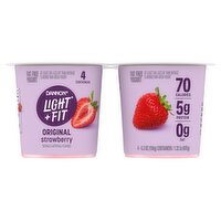 Dannon Light + Fit Original Strawberry Fat Free Yogurt, 5.3 oz, 4 count