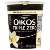 Dannon Oikos Triple Zero Vanilla Nonfat Yogurt, 32 oz