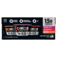 Oikos Triple Zero Blended Greek Nonfat Yogurt, 5.3 oz, 12 count