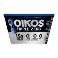 Oikos Triple Zero Blueberry Flavored Nonfat Yogurt, 5.3 oz, 5.3 Ounce