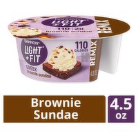 Dannon Light + Fit Remix Greek Brownie Sundae Fat Free Yogurt & Mix-Ins, 4.5 oz