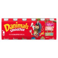 Danimals Raspberry and Strawberry Banana Flavored Smoothie, 3.1 fl oz, 12 count, 37.2 Fluid ounce