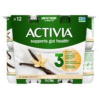 Activia Vanilla Lowfat Yogurt, 4 oz, 12 count