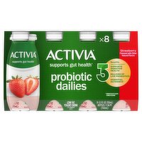 Activia Strawberry Low Fat Yogurt Drink, 3.1 fl oz, 8 count