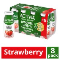 Activia Strawberry Low Fat Yogurt Drink, 3.1 fl oz, 8 count, 24.8 Fluid ounce