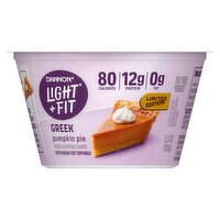 Dannon Light + Fit Greek Pumpkin Pie Fat Free Yogurt, 5.3 oz, 5.3 Ounce