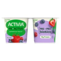 Activia Proactive Mixed Berry Low Fat Yogurt, 5.3 oz, 4 count, 21.2 Ounce