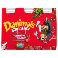 Danimals Strawberry Flavored Smoothie, 3.1 fl oz, 6 count, 18.6 Fluid ounce