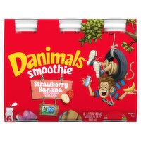 Danimals Strawberry Banana Smoothie, 3.1 fl oz, 6 count, 18.6 Fluid ounce