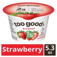 Too Good & Co. Strawberry Blended Yogurt-Cultured Ultra-Filtered Low Fat Milk, 5.3 oz