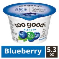 Too Good & Co. Blueberry Blended Yogurt-Cultured Ultra-Filtered Low Fat Milk, 5.3 oz