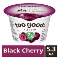 Too Good & Co. Black Cherry Blended Yogurt-Cultured Ultra-Filtered Low Fat Milk, 5.3 oz