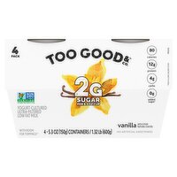 Too Good & Co. Vanilla Blended Yogurt-Cultured Ultra-Filtered Low Fat Milk, 5.3 oz, 4 count