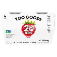 Too Good & Co. Strawberry Blended Yogurt-Cultured Ultra-Filtered Low Fat Milk, 5.3 oz, 4 count