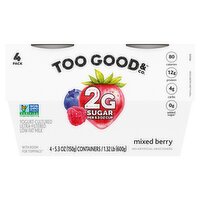 Too Good & Co. Mixed Berry Blended Yogurt-Cultured Ultra-Filtered Low Fat Milk, 5.3 oz, 4 count