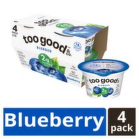 Too Good & Co. Blueberry Blended Yogurt-Cultured Ultra-Filtered Low Fat Milk, 5.3 oz, 4 count