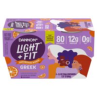 Dannon Light + Fit Greek Orange Cream Fat Free Yogurt, 5.3 oz, 4 count