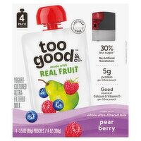 Too Good & Co. Pear Berry Yogurt-Cultured Ultra-Filtered Milk, 3.5 oz, 4 count