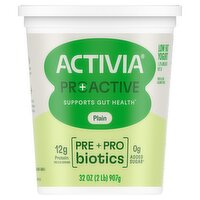 Activia Proactive Plain No Added Sugar Low Fat Yogurt, 32 oz