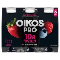 Oikos Pro Mixed Berry Cultured Dairy Drink, 3.1 fl oz, 6 count, 18.6 Fluid ounce