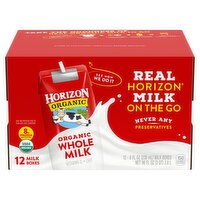 Horizon Organic Organic Whole Milk, 8 fl oz, 12 count