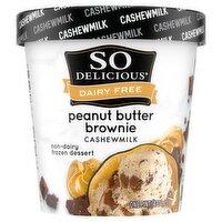 So Delicious Dairy Free Peanut Butter Brownie Cashewmilk Non-Dairy Frozen Dessert, 1 pint, 1 Pint