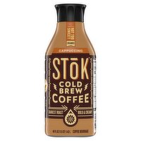 Stōk Tastes Not Too Sweet Creamed Cappuccino Cold Brew Coffee Beverage, 48 fl oz