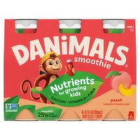 Danimals Peach Smoothie, 3.1 fl oz, 6 Count
