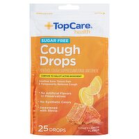 TopCare Health Sugar Free Honey-Lemon Flavor Cough Drops, 25 count, 25 Each