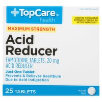 TopCare Health Maximum Strength Acid Reducer Famotidine Tablets, 20 mg, 25 count