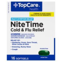 TopCare Health Multi-Symptom Relief Nite Time Cold & Flu Relief Softgels, 16 count