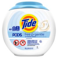Tide Pods Free & Gentle Unscented Detergent, 42 count, 33 oz