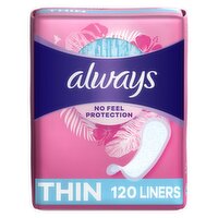 always Thin Liners Double Pack, 120 count, 120 Each