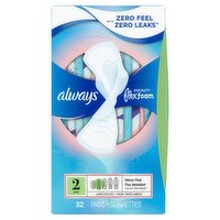 always Infinity FlexFoam Heavy Flow Unscented Pads, Size 2, 32 count