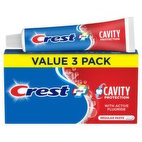 Crest Plus Cavity Protection Toothpaste, Regular Paste, 5.7 oz Triple 