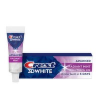 Crest Toothpaste 3DWhite Advanced Teeth Whitening , Radiant Mint, 0.85 oz Trial & Travel Size